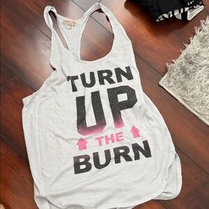 Gray Tank Top with Bold Print